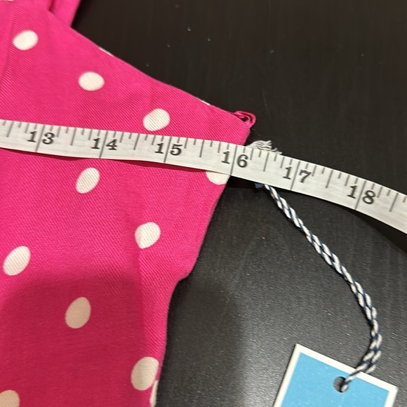 NWT Draper James RSVP pink white polka dots tie strap midi dress. Size small - Picture 4 of 6
